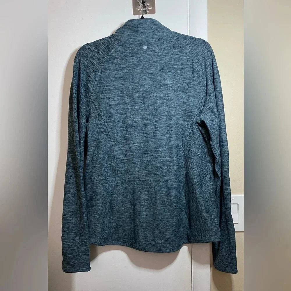 NWT Yogalicious Lux Heather Blue Flared Bottom Zip Up Size XXL